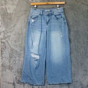 Vervet‎ High Rise Two Buttons Crop Wide Leg Jeans Women’s Size 29 Blue Preppy
